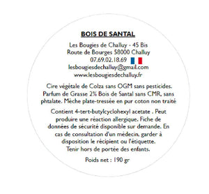 Etiquette CLP Bois de Santal Les Bougies de Challuy-fi34649745x1001